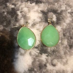 Green stone earrings